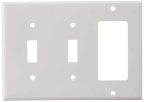 Leviton 80421-W 2-Toggle 1-Decora/GFCI Device Combination Wallplate