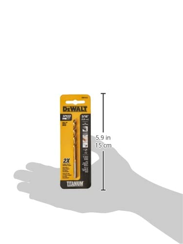 DEWALT DW1305 5/64-Inch Titanium Nitride Split Point Twist Drill Bit,Gold
