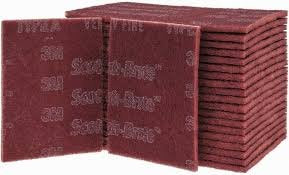 6" x 9" 3M 07447 Scotch-Brite Maroon General Purpose Hand Pads (1-Pack of 20 Pads)