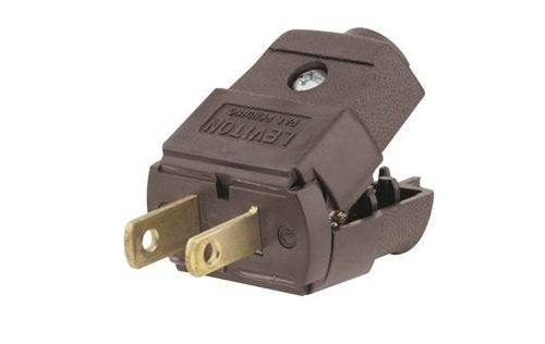 Leviton 101-WP 15 Amp, 125 Volt, NEMA 1-15P, 2P, 2W, Plug, Straight Blade, Residential Grade, Polarized, Non-Grounding, White