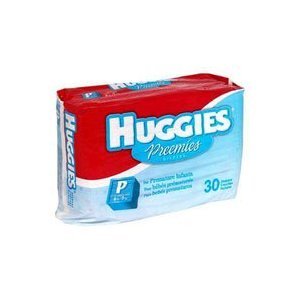 Huggies Gentle Care Preemies Diapers, Size P, 30-Count