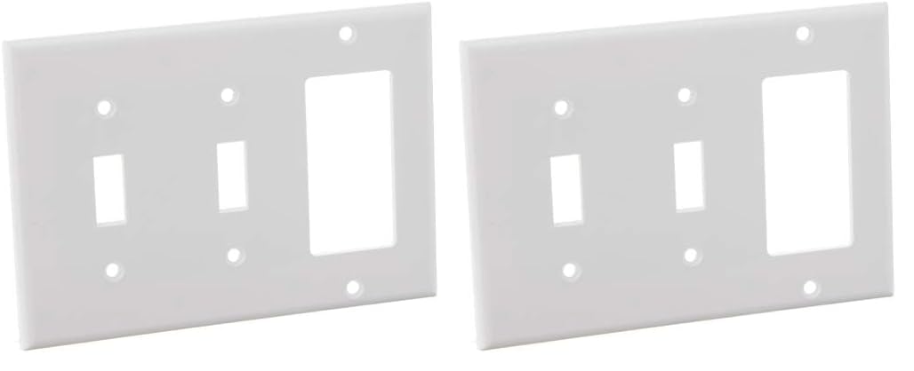 Leviton 80421-W 2-Toggle 1-Decora/GFCI Device Combination Wallplate