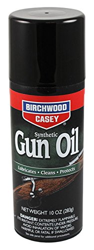 BIRCHWOOD CASEY Synthetic Gun Oil Convenient-Packed Long-Lasting Gun Lubricant for Reducing Friction, Cleaning, and Protecting Metal Surfaces, 10-ounce Aerosol