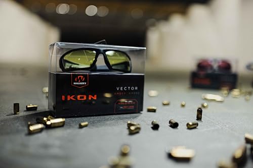 Walker's IKON Vector Full Frame Shooting Glasses | Impact-Resistant Non-Slip Frame Hunting Shooting Eyesight Protection Glasses, Microfiber Lens Cloth & Carry Case Included