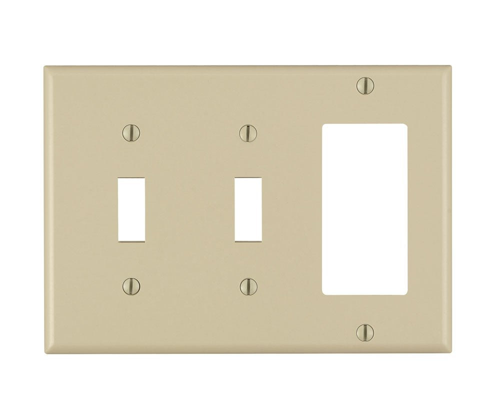 Leviton 80421-W 2-Toggle 1-Decora/GFCI Device Combination Wallplate