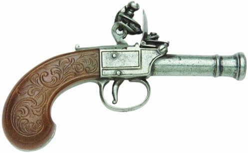 Denix Replica Colonial Pocket Flintlock Pistol Non Firing Gun, Gray