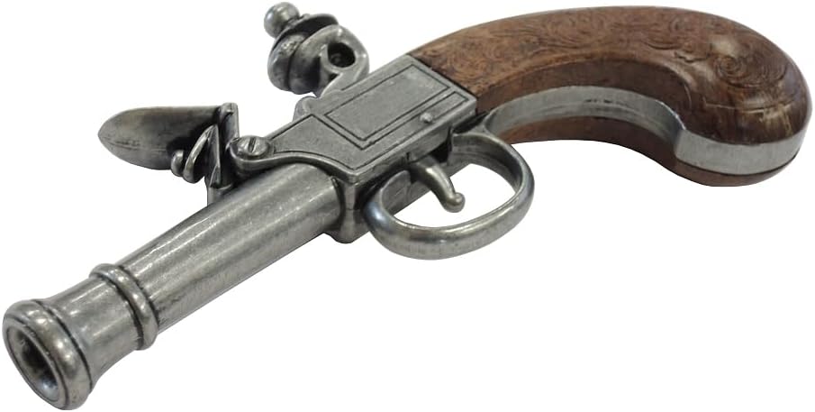 Denix Replica Colonial Pocket Flintlock Pistol Non Firing Gun, Gray