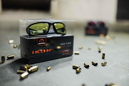 Walker's IKON Vector Full Frame Shooting Glasses | Impact-Resistant Non-Slip Frame Hunting Shooting Eyesight Protection Glasses, Microfiber Lens Cloth & Carry Case Included