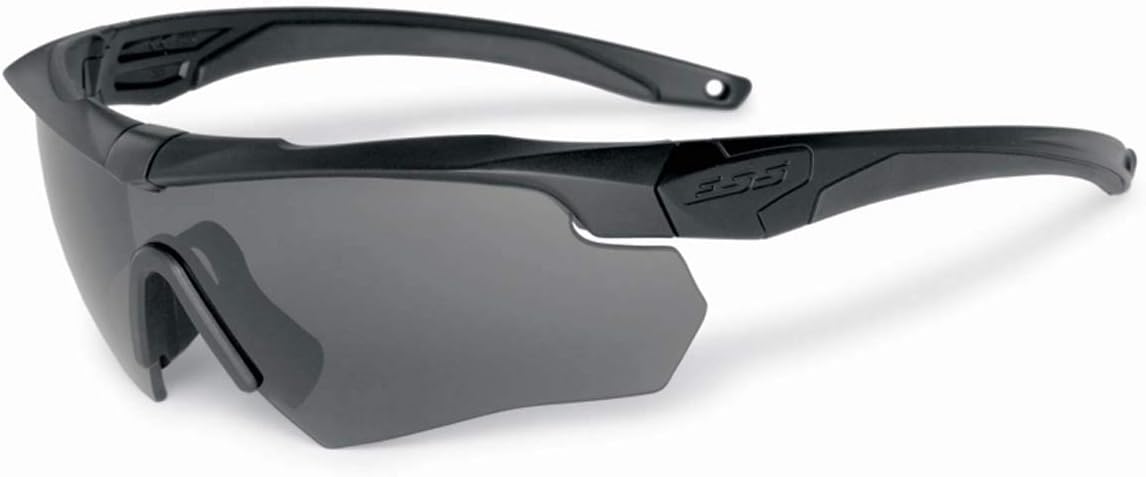 ESS Gray Safety Glasses, Scratch-Resistant, Wraparound Black, One Size