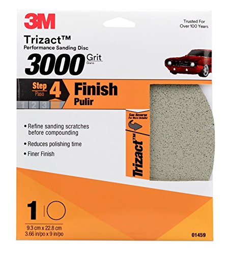 3M Performance 3000 Grit Sandpaper, 3-2/3 in x 9 in, Polish Clear Coat and Paint, Restore Shine, Ideal for Detailed Finishing and Polishing, Very Fine Grade Abrasive for Refined Finishes (03064)