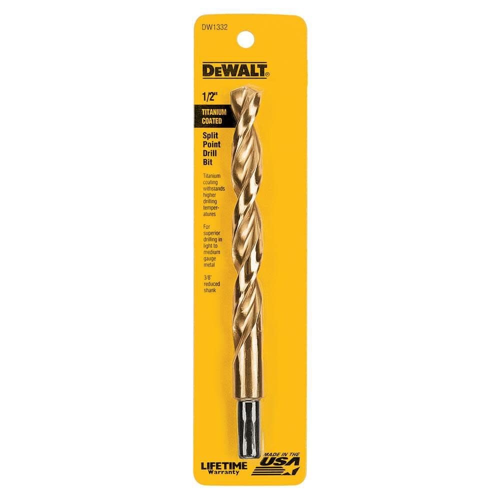 DEWALT DW1305 5/64-Inch Titanium Nitride Split Point Twist Drill Bit,Gold