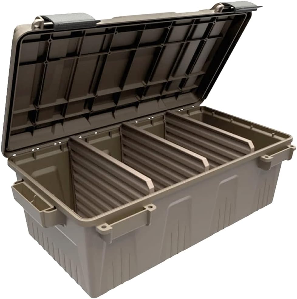 MTM ACDC30, Divided Ammo Crate Utility Box, Water- Resistant, Stackable, Snap Latch, USA Made, Dark Earth