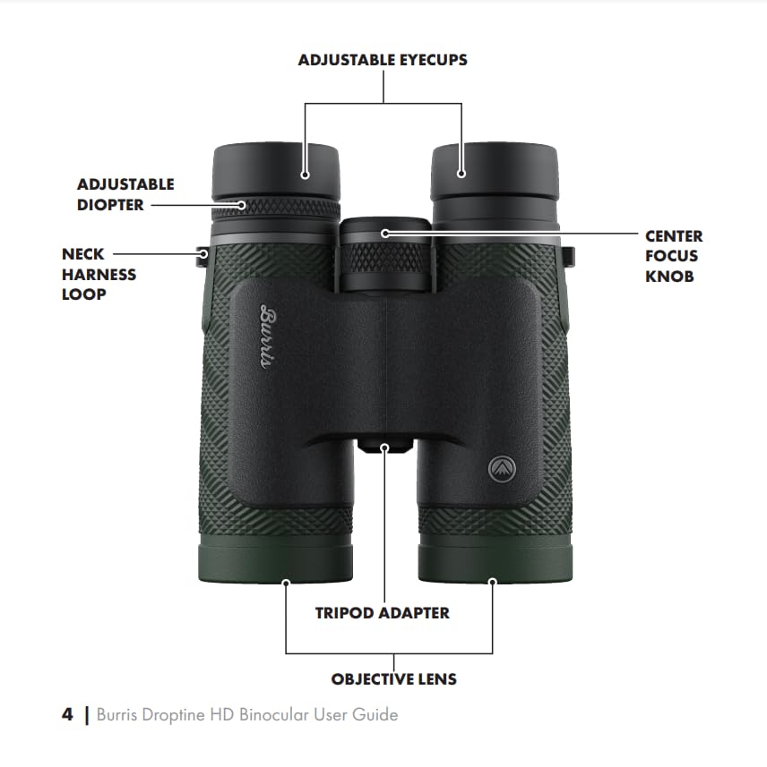 Burris Droptine HD Binocular 10x42 for Adults and Kids with High-Powered Fully Multi-Coated Lenses, Waterproof and Shockproof, Forever Warranty.