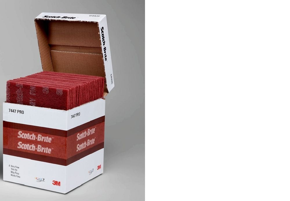 6" x 9" 3M 07447 Scotch-Brite Maroon General Purpose Hand Pads (1-Pack of 20 Pads)