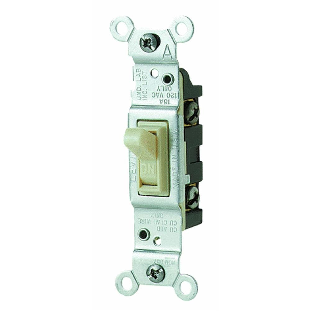 Leviton 1451-WCP 15-Amp, 120-Volt, Toggle Framed Single-Pole AC Quiet Switch, Residential Grade, Non-Grounding, White