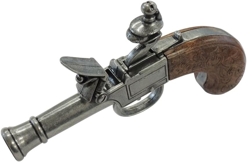 Denix Replica Colonial Pocket Flintlock Pistol Non Firing Gun, Gray