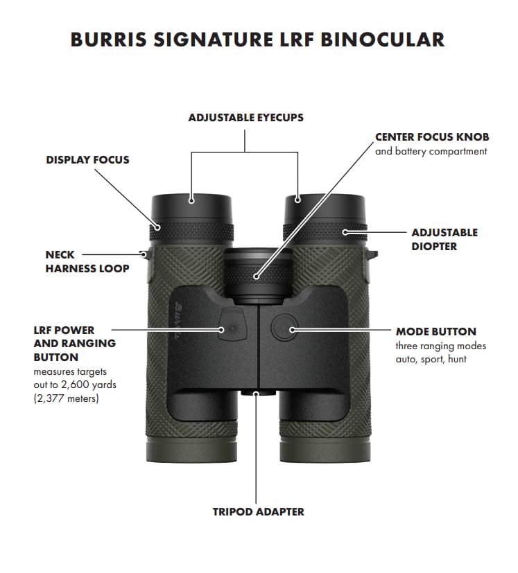 Burris Optics 10x42 Signature HD Laser Rangefinding Binoculars for Hunting, Shooting, Birdwatching and More.