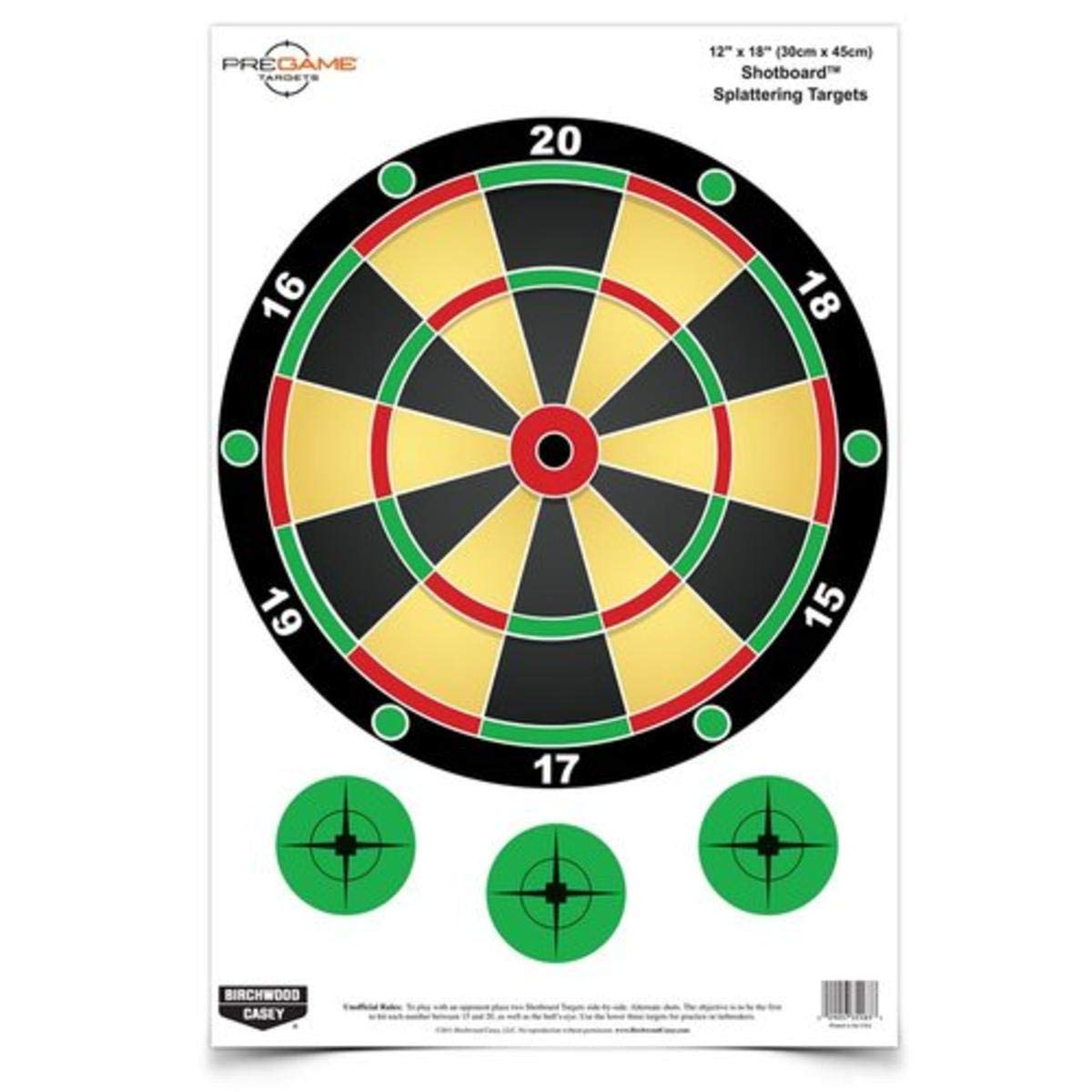 BIRCHWOOD CASEY Pregame 12" x 18" Game Shooting Targets - Highly Visible Instant Splattering Targets - for Use with All Guns & Calibers