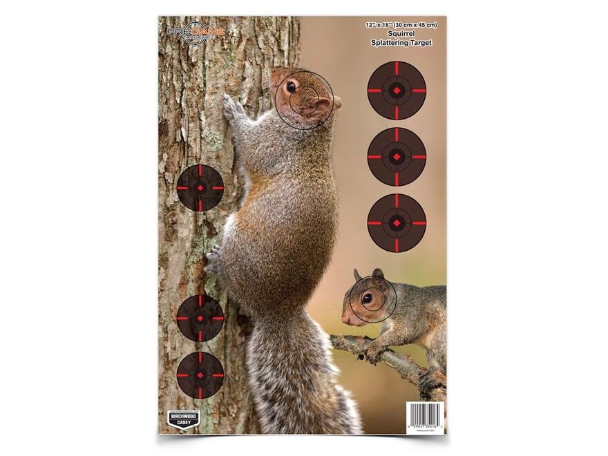 BIRCHWOOD CASEY Pregame 12" x 18" Small Game Animal Targets - Photo-Realistic Instant Splattering Shooting Targets - for Use with All Guns & Calibers - 8 Targets Pack