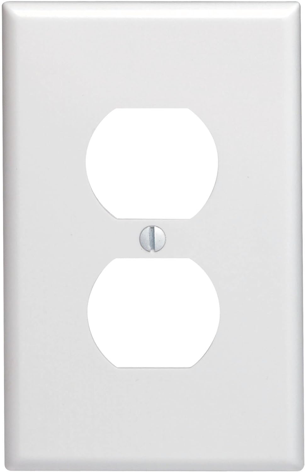 Leviton 80503-W 1-Gang Duplex Device Receptacle Wallplate, Midway Size, Thermoset, Device Mount, White