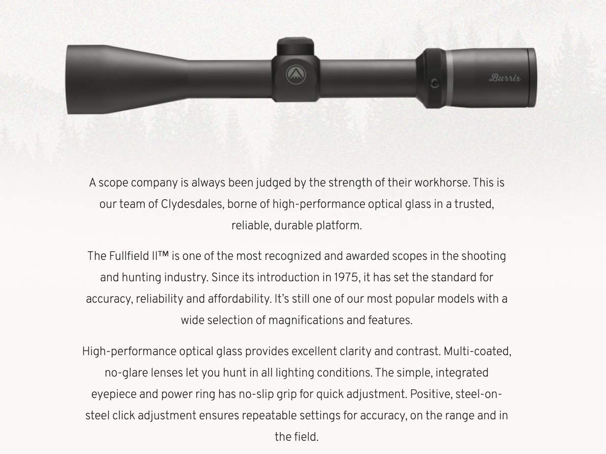 Burris Fullfield II Hunting Scope, Ballistic Plex Reticle