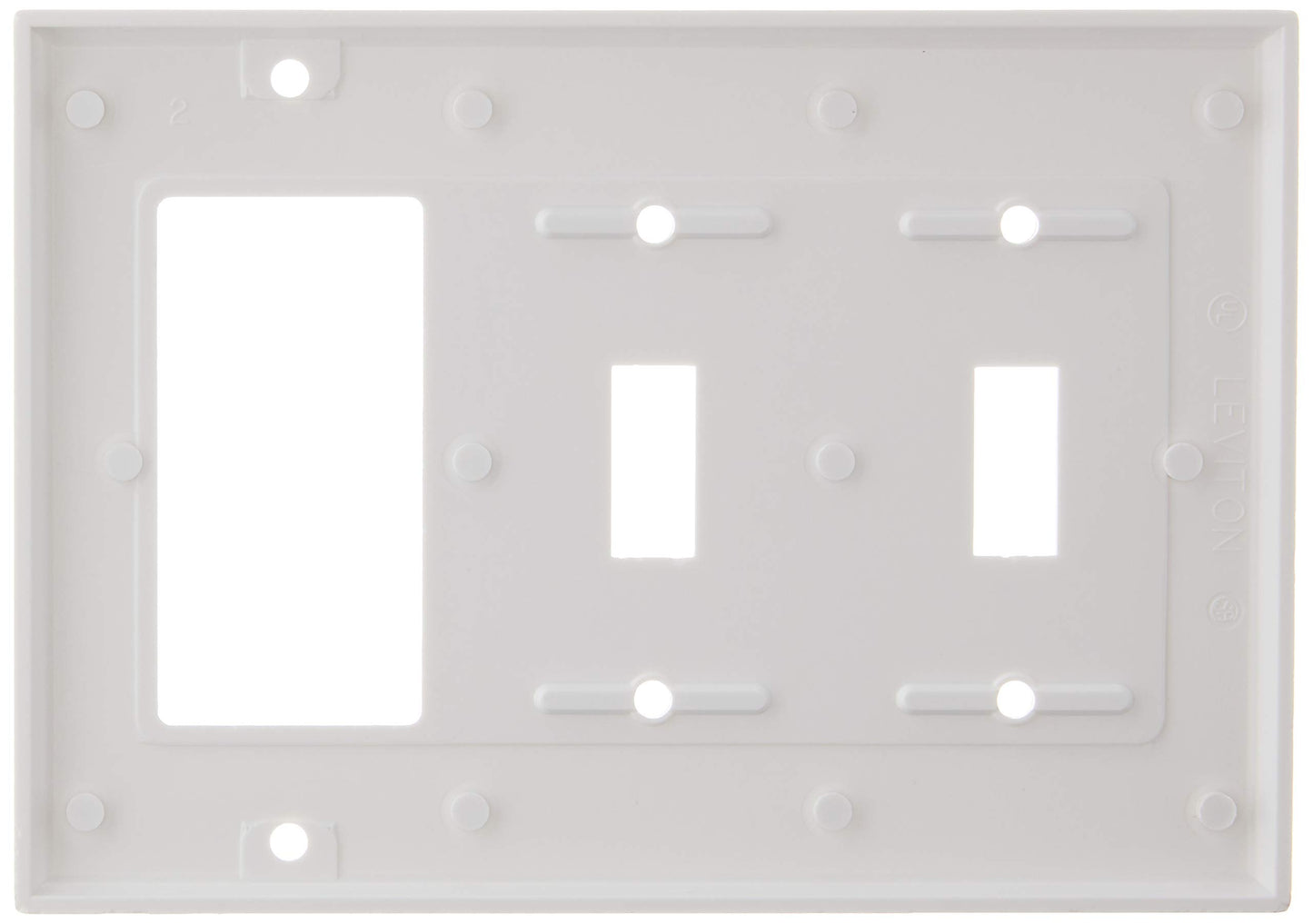 Leviton 80421-W 2-Toggle 1-Decora/GFCI Device Combination Wallplate