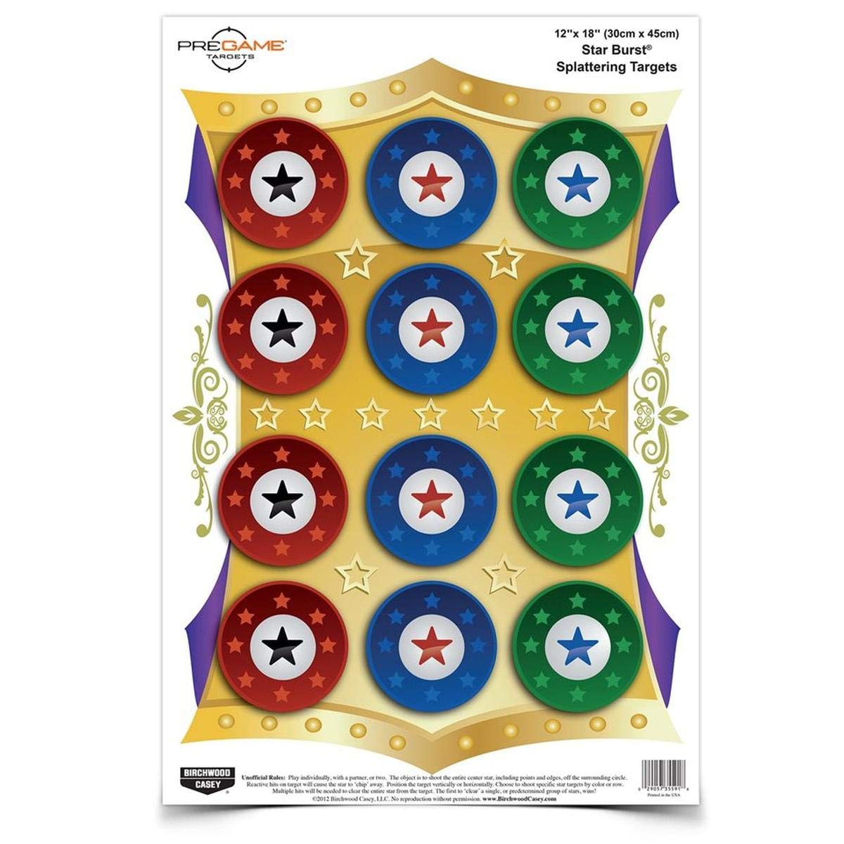 BIRCHWOOD CASEY Pregame 12" x 18" Game Shooting Targets - Highly Visible Instant Splattering Targets - for Use with All Guns & Calibers
