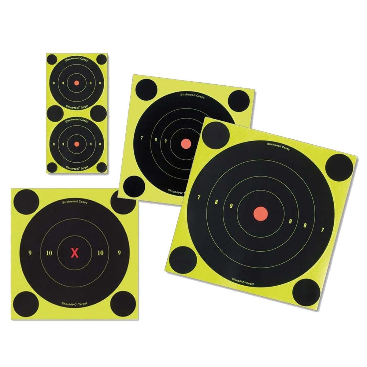 Birchwood Casey Bull's-Eye Reactive Targets - Highly Visible Instant Feedback Self-Adhesive Shooting Targets