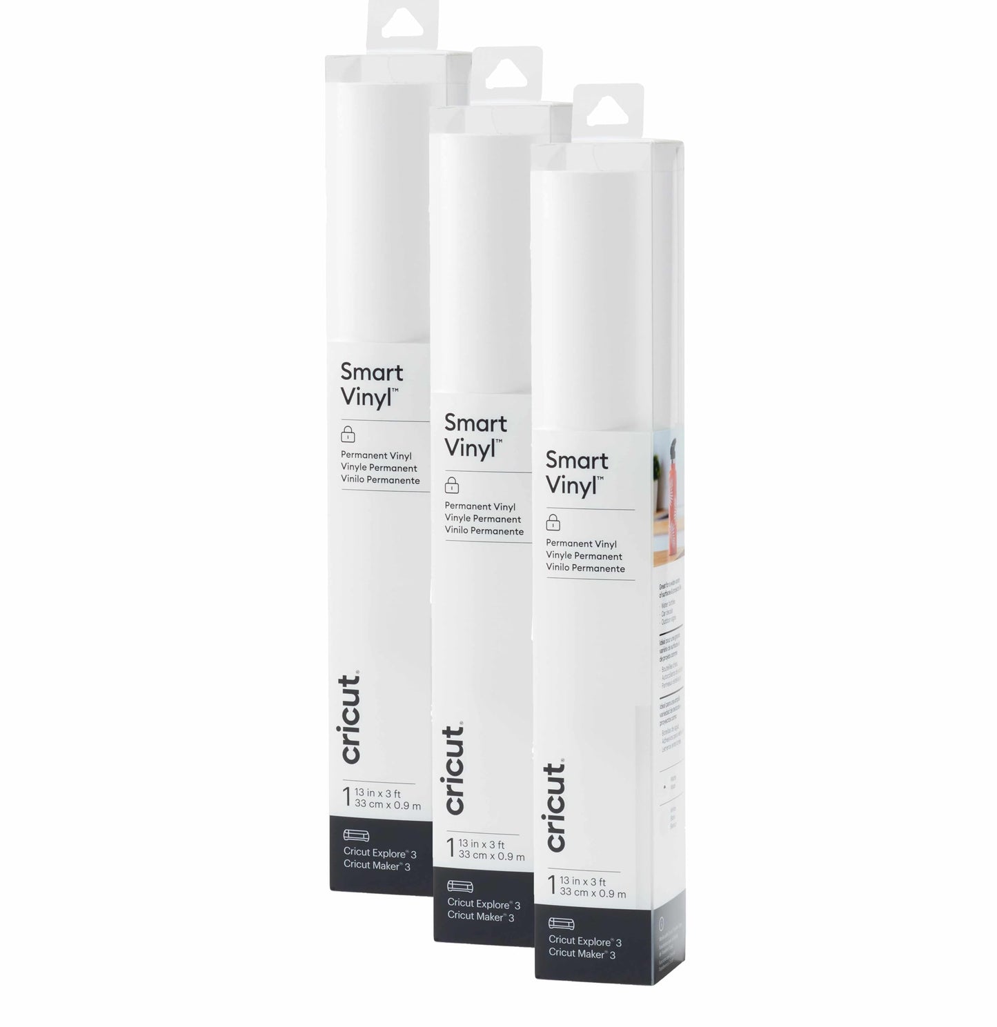 Cricut Smart Permanent Vinyl, White - 3ft Roll (13'x36') Adhesive Craft Vinyl - Matless cutting for cuts up to 12ft with Maker 3 / Explore 3 Machines
