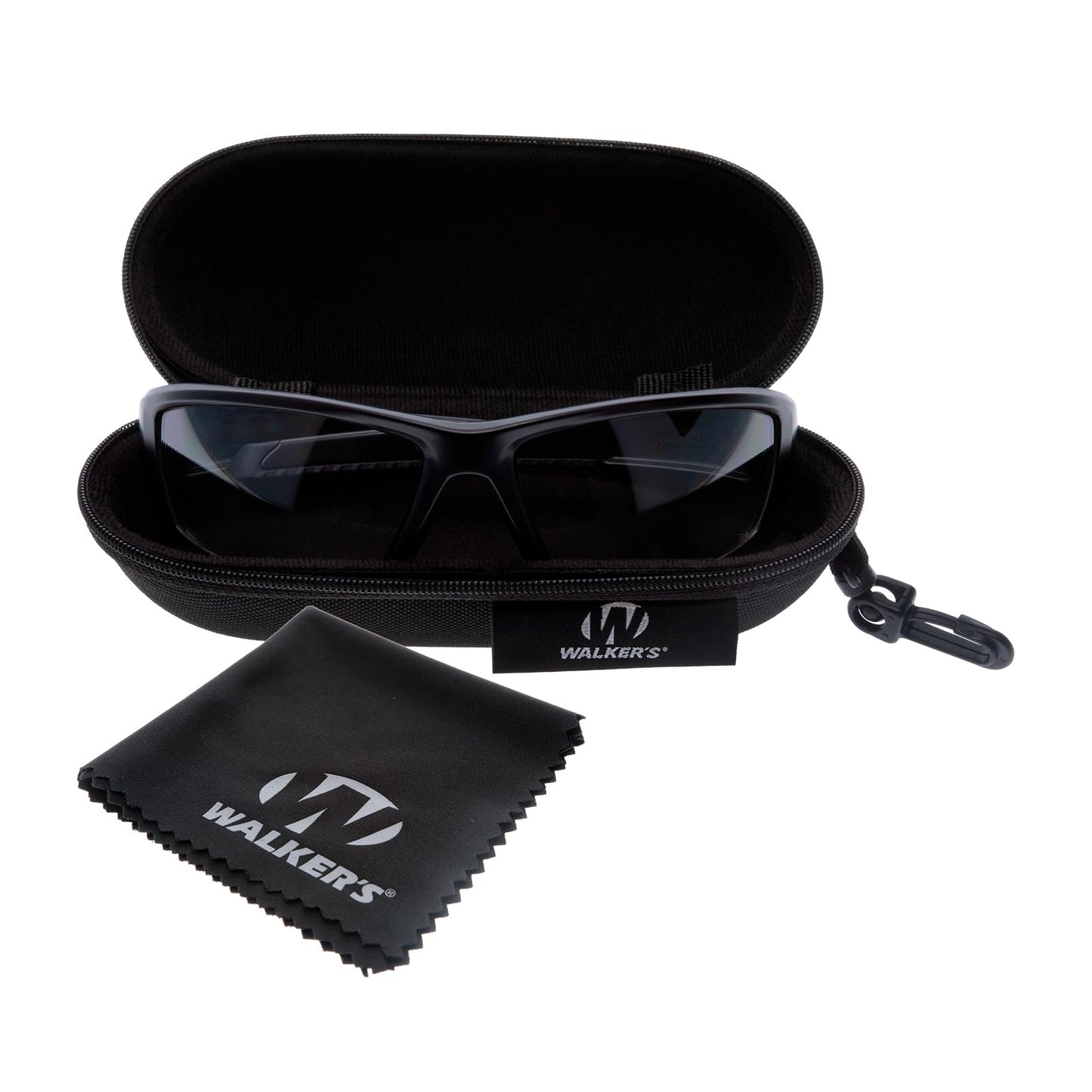 Walker's IKON Vector Full Frame Shooting Glasses | Impact-Resistant Non-Slip Frame Hunting Shooting Eyesight Protection Glasses, Microfiber Lens Cloth & Carry Case Included