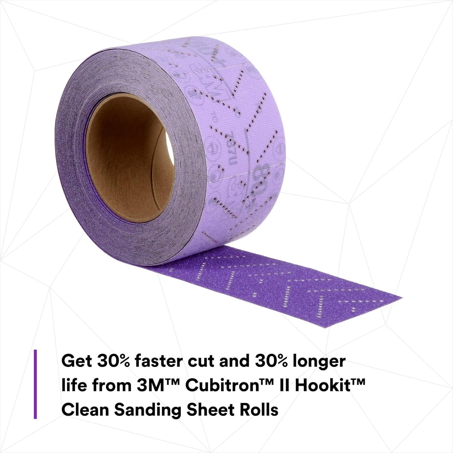 3M Cubitron II Hookit Abrasive Sheet Roll, 34442, Multi-Hole, 70 mm x 12 m, 80+ Grade, Automotive Sanding Roll Sandpaper for Coating Removal, Body Repair, Auto Sanding