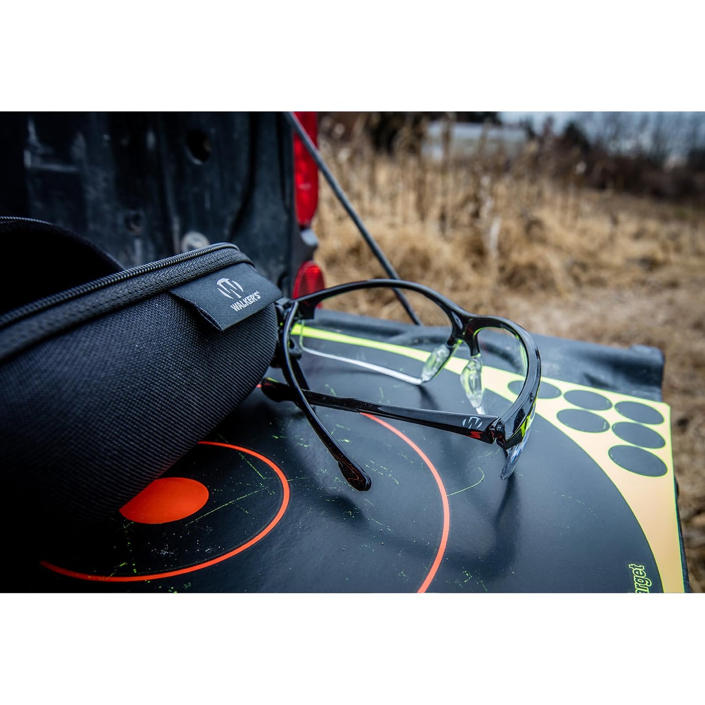 Walker's IKON Tanker Open Full Frame Shooting Glasses Durable Non-Slip Hunting Protective Glasses w/Lens Cloth & Carry Case