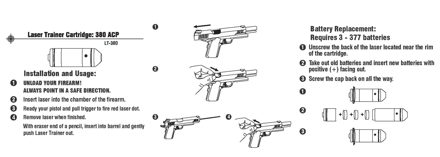 LaserLyte Laser Trainer Cartridge for Firearms with Built-In Rubber Snap Cap for Dry Fire and Laser Bullet Sight Training with Rifles and Handguns