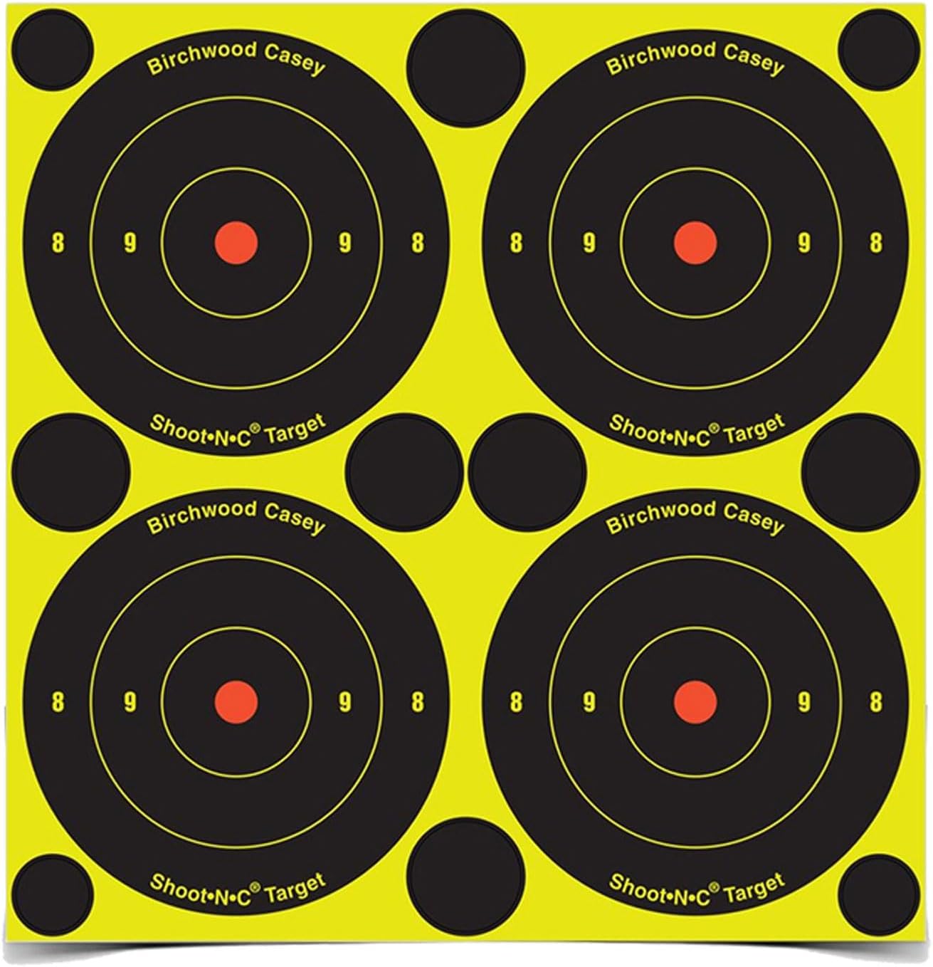BIRCHWOOD CASEY 12" Eze-Scorer Bull's-Eye Practice Shoot-Up Brilliant White Paper Targets for Indoor and Outdoor Use, 13 Targets
