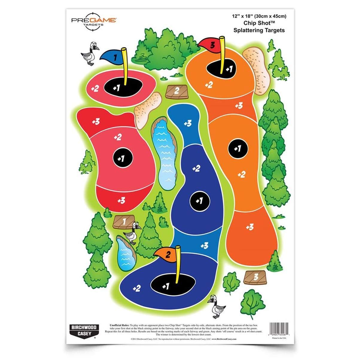 BIRCHWOOD CASEY Pregame 12" x 18" Game Shooting Targets - Highly Visible Instant Splattering Targets - for Use with All Guns & Calibers