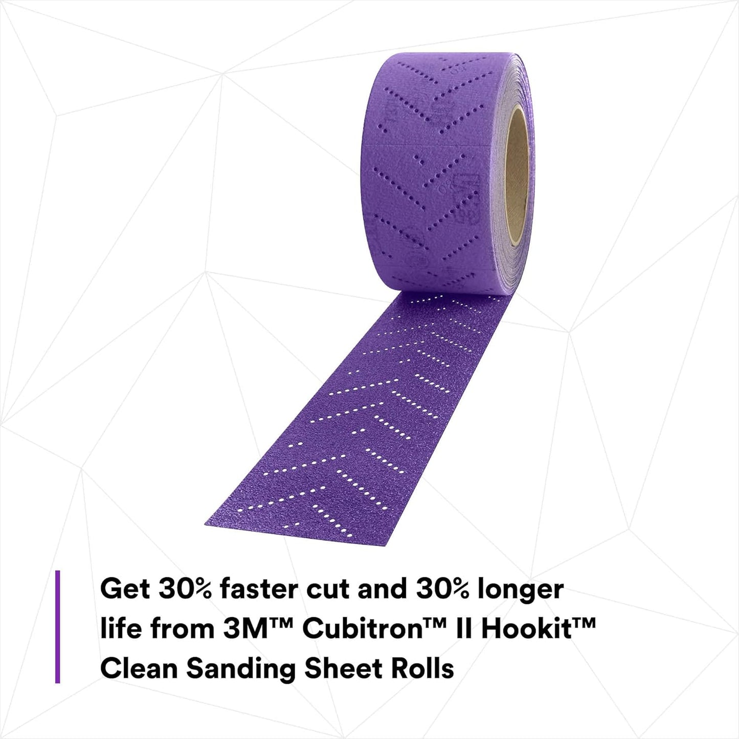 3M Cubitron II Hookit Abrasive Sheet Roll, 34446, Multi-Hole, 70 mm x 12 m, 180+ Grade, Automotive Sanding Roll Sandpaper for Coating Removal, Body Repair, Auto Sanding