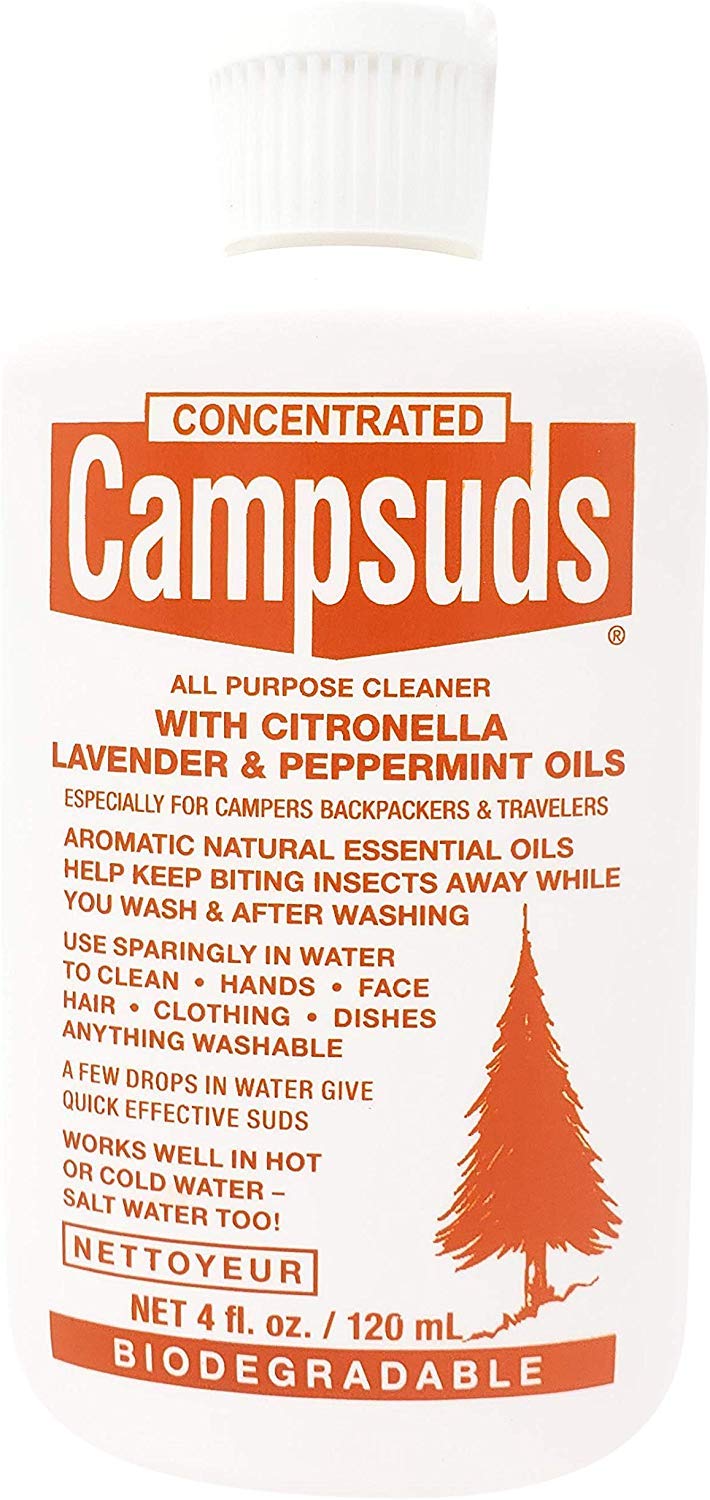 Sierra Dawn Campsuds Biodegradable Soap with Insect Deterrent Citronella, Lavender, Peppermint Oils (4 Ounce, 3 Bottles)