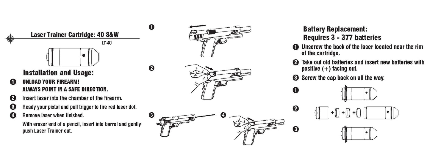 LaserLyte Laser Trainer Cartridge for Firearms with Built-In Rubber Snap Cap for Dry Fire and Laser Bullet Sight Training with Rifles and Handguns