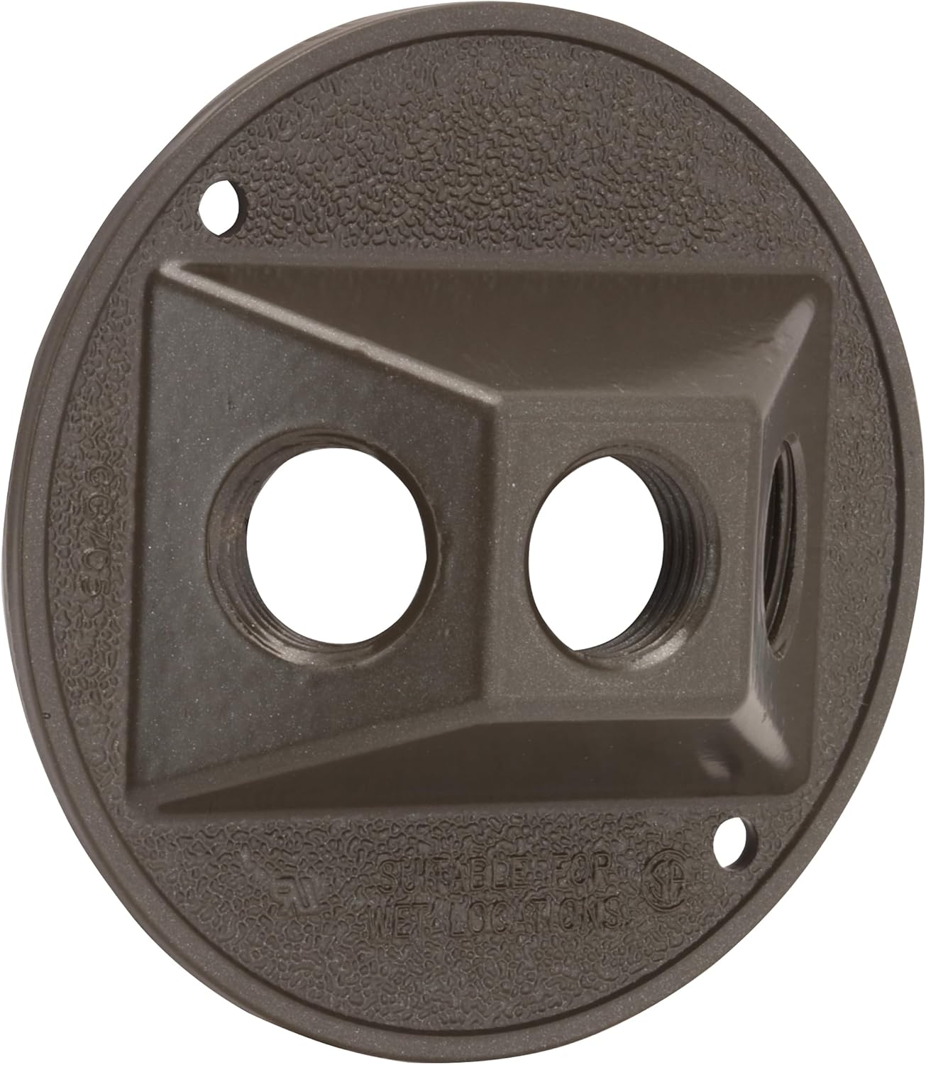 Hubbell-Raco 5197-2 Round Cluster Cover, for Use with Weatherproof Boxes, Die Cast Zinc, Powder Coated