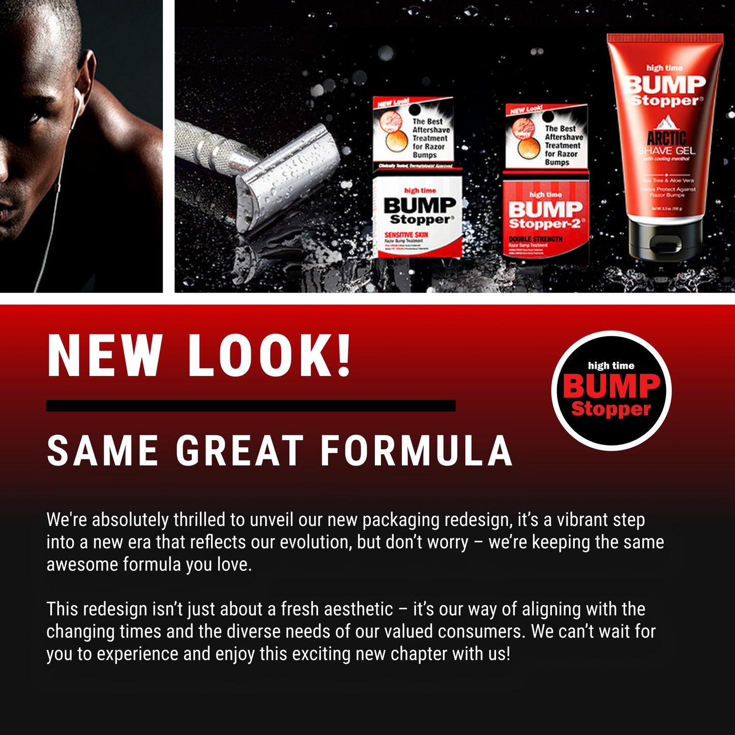 high time Bump Stopper 2 Double Strength Razor Bump Treatment | Formulated to Relieve Razor Burn | Eliminates Ingrown Hairs | Aftershave for Men - 0.5 OZ