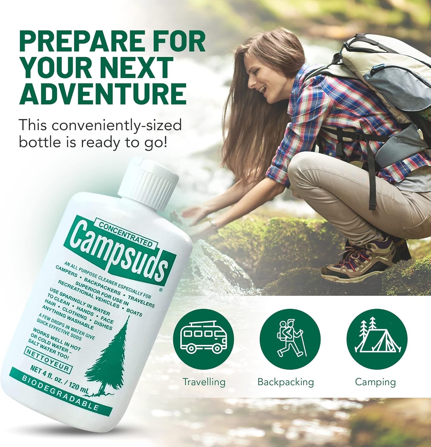 Sierra Dawn Outdoor Soap - Premium Biodegradable Camping & Backpacking Essential - All-Purpose Natural Soap for Dishes, Clothes & Personal Care - Trusted by Outdoor Enthusiasts, 4 Ounce, 3 Bottles