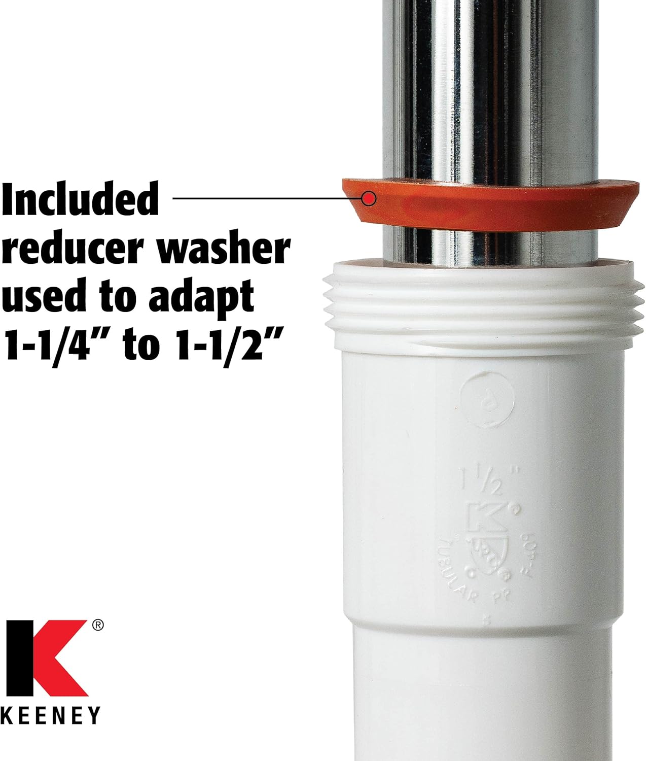 Plumb Pak 46WK Extension Coupling, 1-1/2-Inch or 1-1/4-Inch by 1-1/2-Inch, White