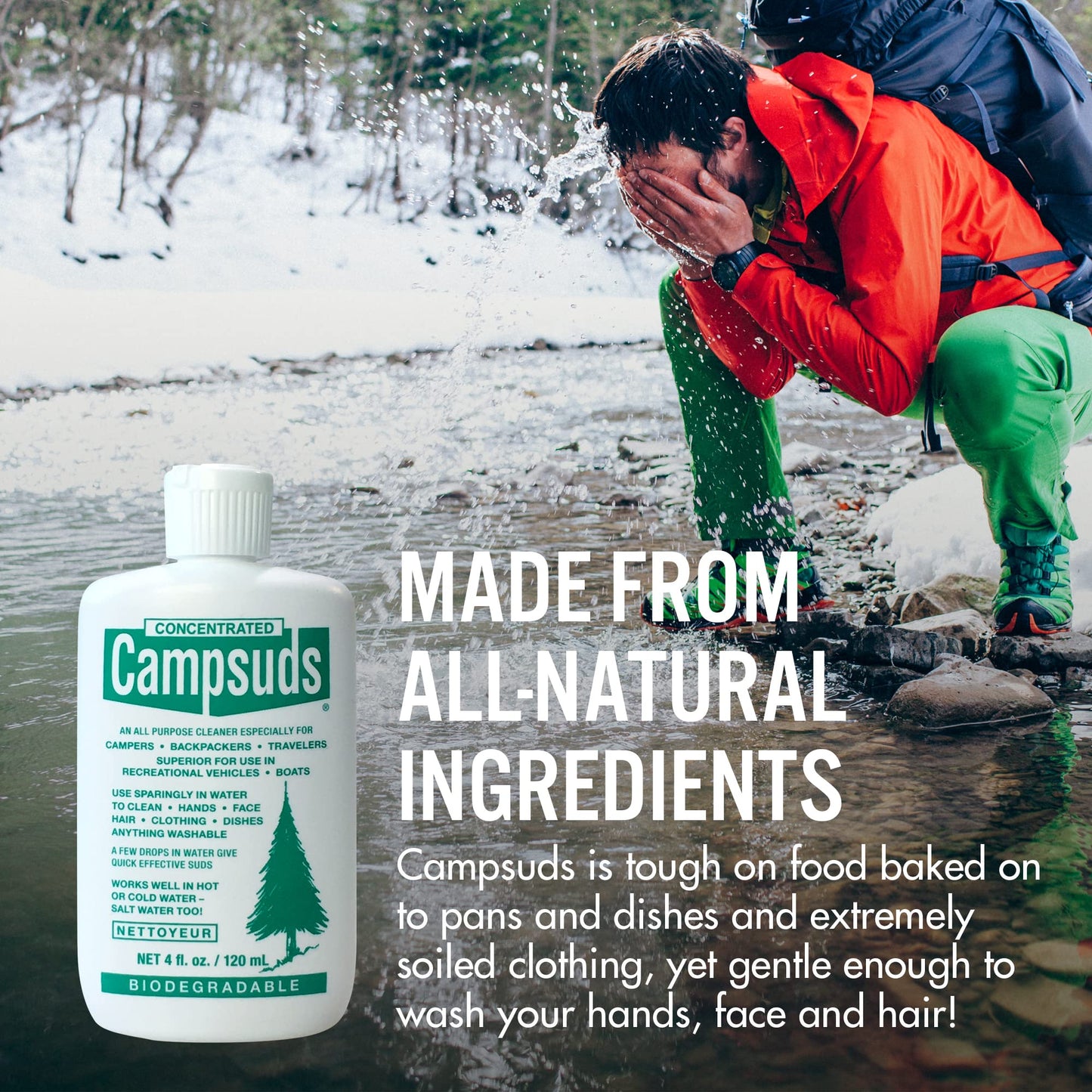 Sierra Dawn Campsuds Biodegradable Soap – All Purpose Cleaner for Camping, Hiking, Backpacking, Household – Perfect Liquid Soap for Camping Dishes, Shower, Shampoo, Hand