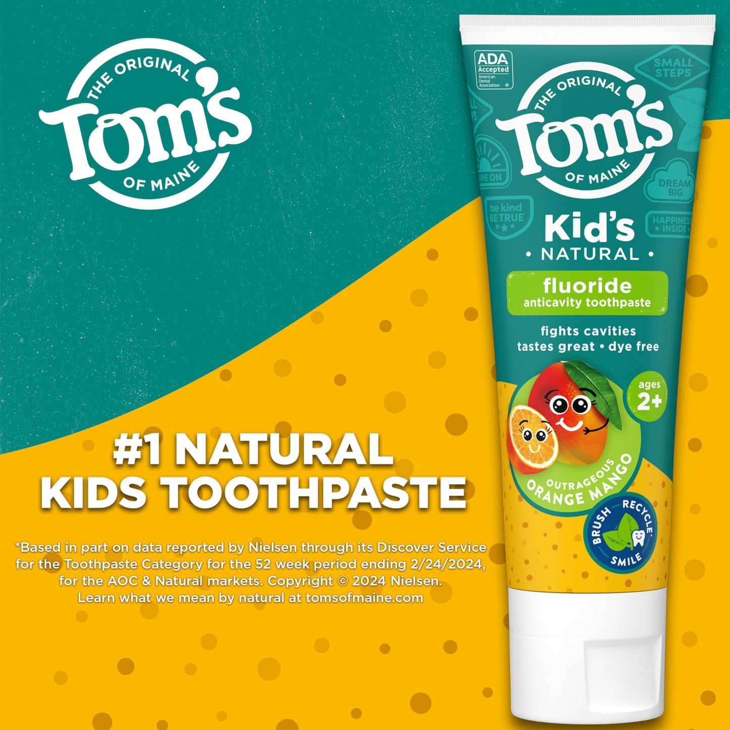 Tom's of Maine ADA Approved Fluoride Children's Toothpaste, Natural Toothpaste, Dye Free, No Artificial Preservatives, Silly Strawberry, 5.1 oz. 3-Pack (Packaging May Vary)