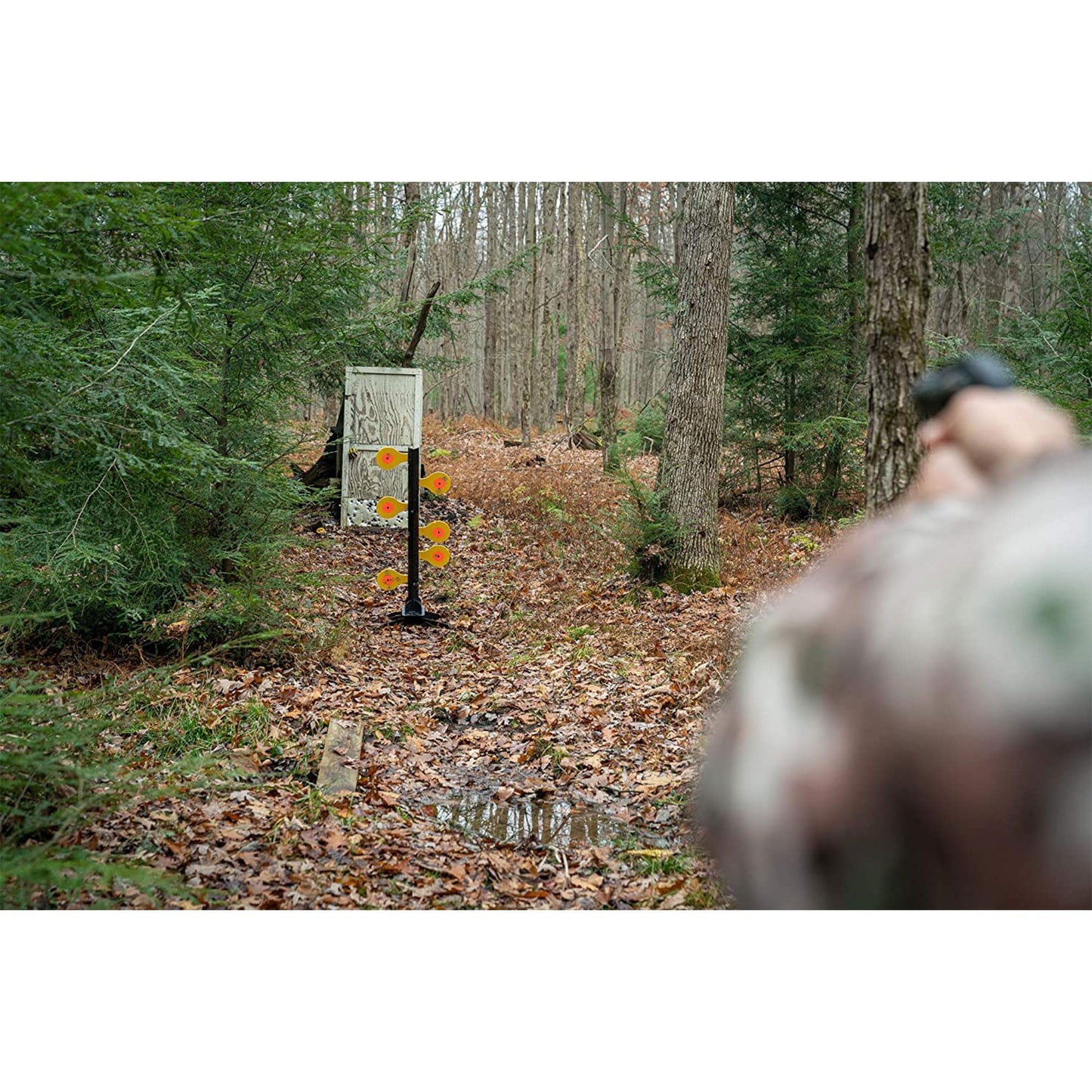 Birchwood Casey Handgun Dueling Tree Target with AR500 Steel Paddles, World of Targets