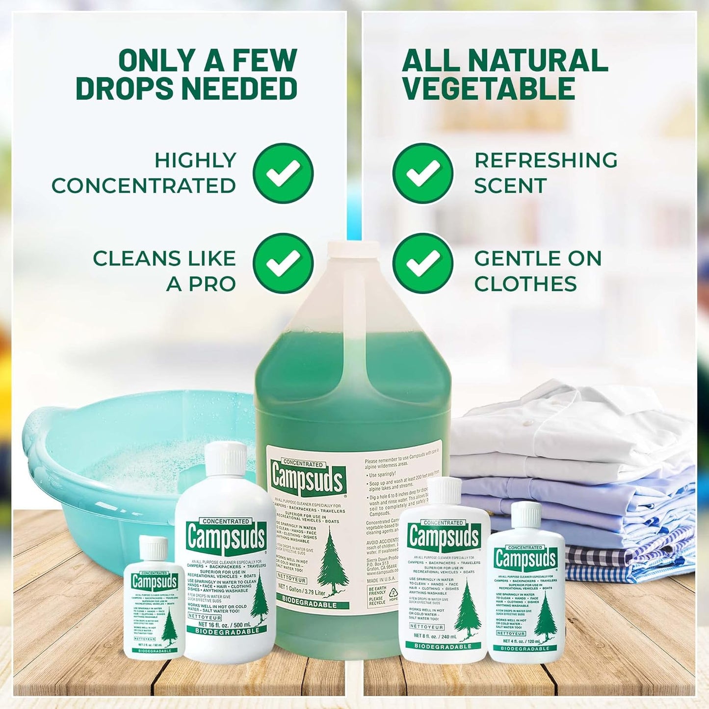 Sierra Dawn Outdoor Soap - Premium Biodegradable Camping & Backpacking Essential - All-Purpose Natural Soap for Dishes, Clothes & Personal Care - Trusted by Outdoor Enthusiasts, 1 Gallon