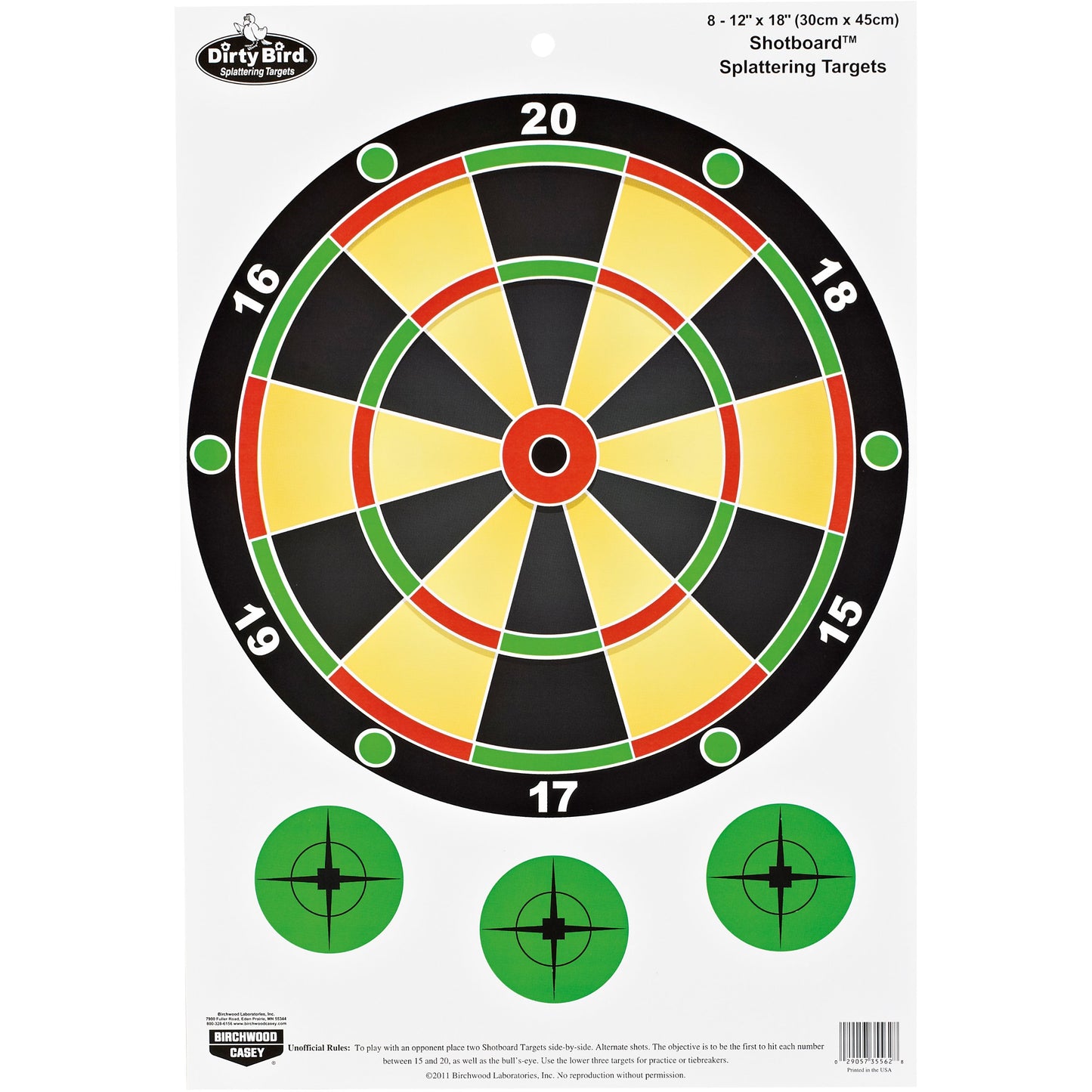 BIRCHWOOD CASEY Pregame 12" x 18" Game Shooting Targets - Highly Visible Instant Splattering Targets - for Use with All Guns & Calibers