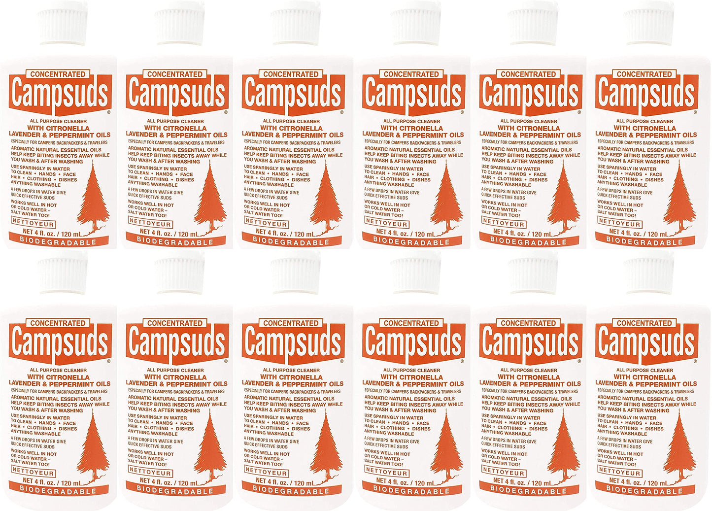 Sierra Dawn Campsuds Biodegradable Soap with Insect Deterrent Citronella, Lavender, Peppermint Oils (4 Ounce, 3 Bottles)