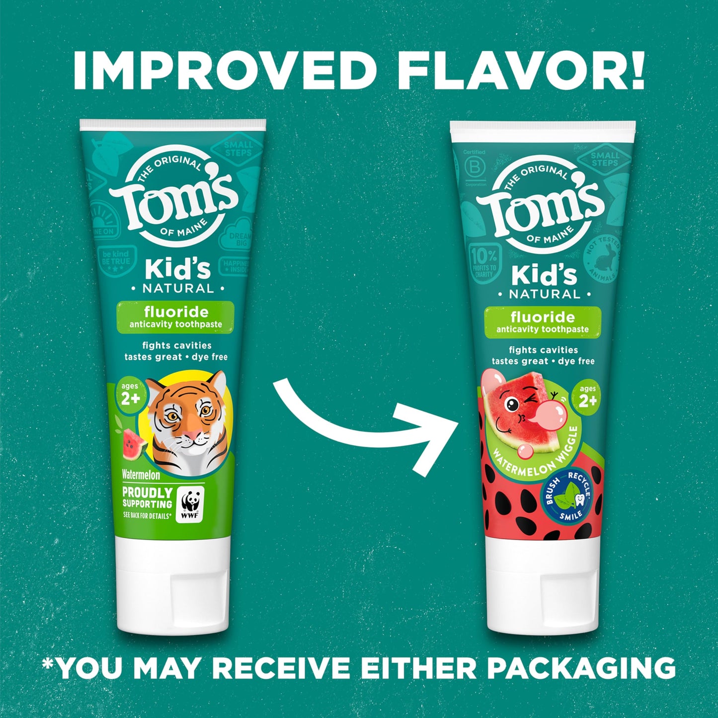 Tom's of Maine ADA Approved Fluoride Children's Toothpaste, Natural Toothpaste, Dye Free, No Artificial Preservatives, Silly Strawberry, 5.1 oz. 3-Pack (Packaging May Vary)
