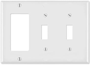 Leviton 005-80421-00W White 3-Gang Combination Wallplate